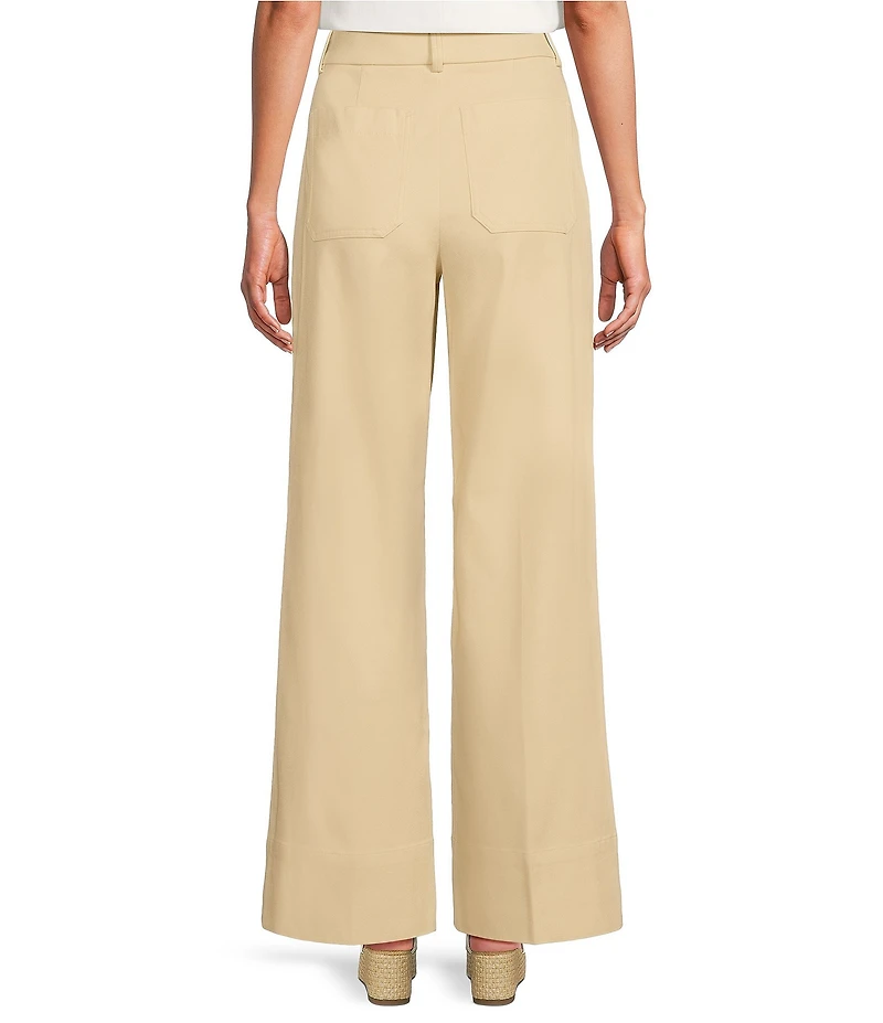 Spanx SPANXsupersmooth Stretch Twill High Rise Wide Leg Patch Pocket Pants