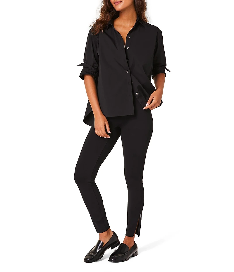 Spanx Super Smooth Perfect Fit Ponte Zip Ankle Length Pull On Leggings