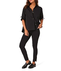 Spanx Super Smooth Perfect Fit Ponte Zip Ankle Length Pull On Leggings
