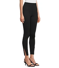 Spanx Super Smooth Perfect Fit Ponte Zip Ankle Length Pull On Leggings