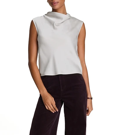 Spanx Woven Sleeveless Drape Neckline Top