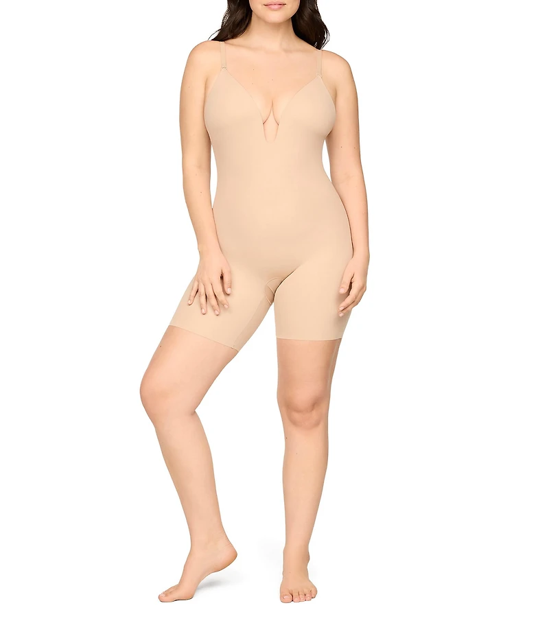 SPANXshape® Plus Suit Your Fancy Plunge Low-Back Mid-Thigh Bodysuit