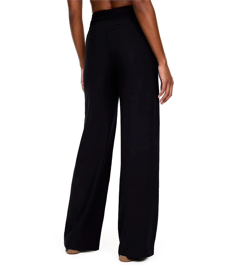 SPANXsmooth High Rise Full Length Ruched Wide Leg Pants