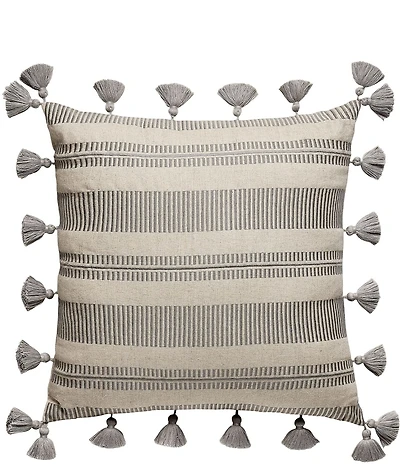 Spartina 449 Jonas Embroidered Tassel Decorative Square Pillow