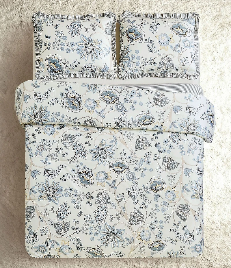 Spartina 449 Jonas Hundred Jacobean Floral Mini Reversible Comforter Set