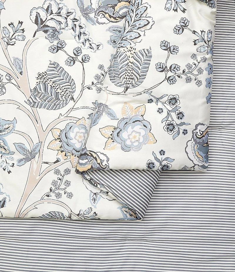 Spartina 449 Jonas Hundred Jacobean Floral Mini Reversible Comforter Set