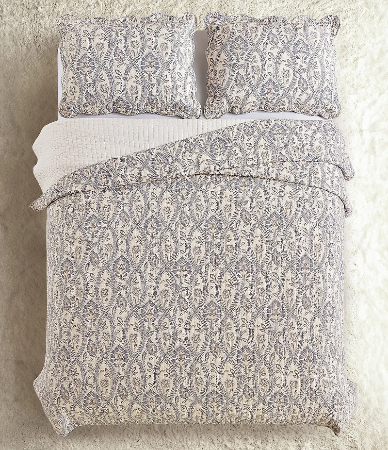 Spartina 449 Jonas Hundred Scalloped Cotton Reversible Mini Quilt Set