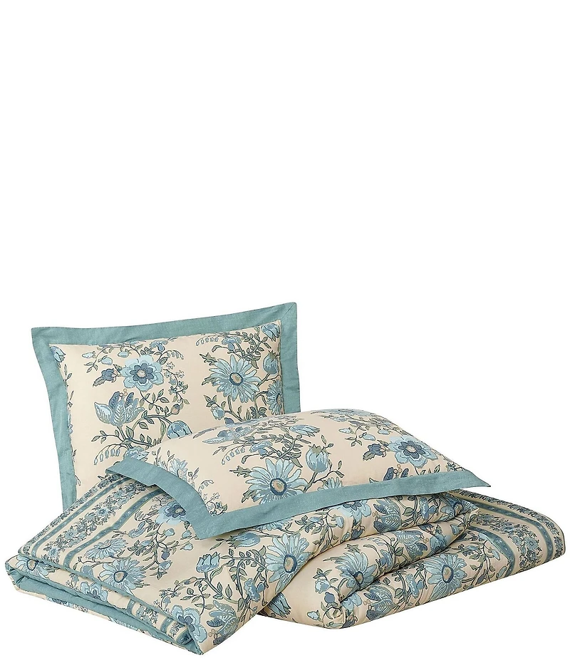 Spartina 449 Mystic Moss Floral Mini Reversible Comforter Set
