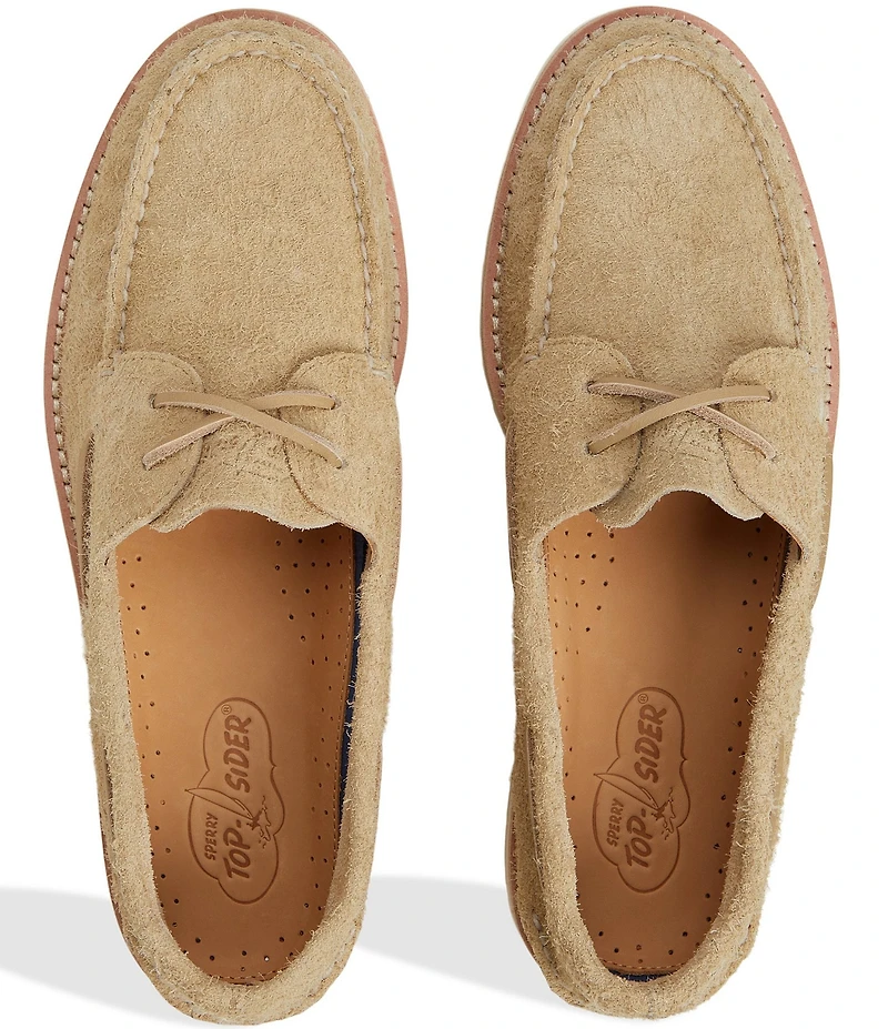 Sperry Men's Authentic Original 2-Eye Ripple Textured Nubuck Suede Boat Shoes