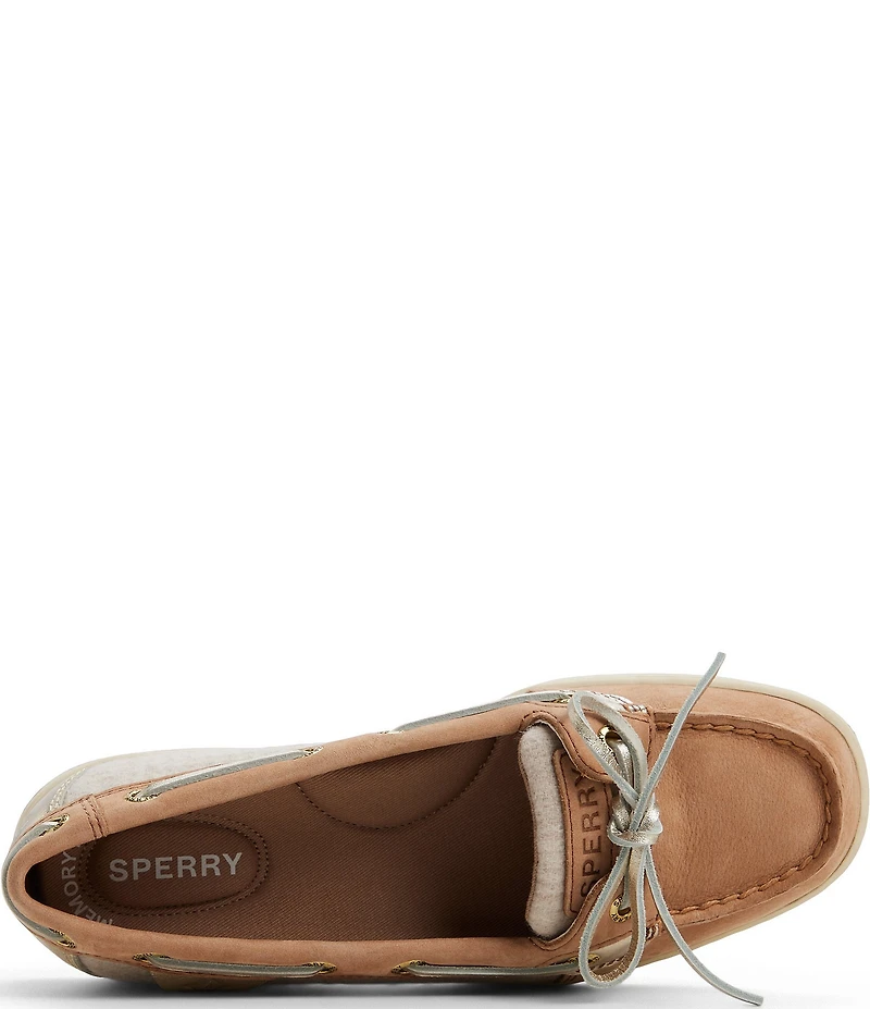 Sperry Women's Angelfish 1-Eye Leather and Woven Boat Shoes