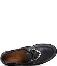 Sperry Women's AO 2-Eye Mudguard Pearl Charm Ornamented Boat Shoes