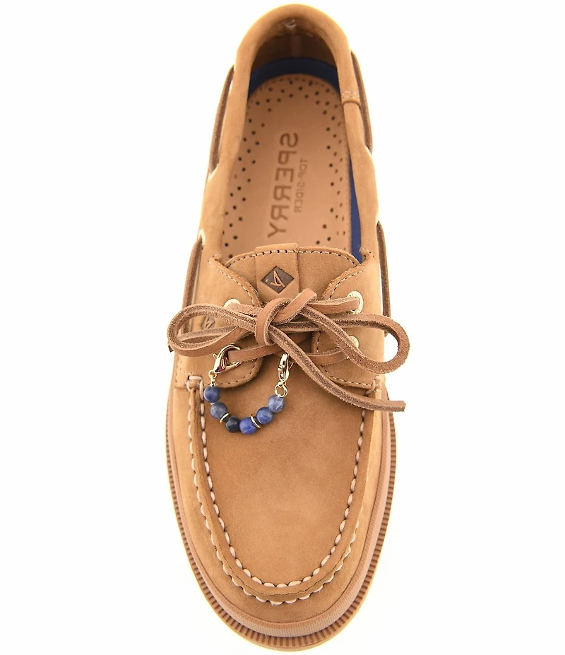 Sperry Women's AO 2-Eye Nubuck Mudguard Charm Ornament Boat Shoes