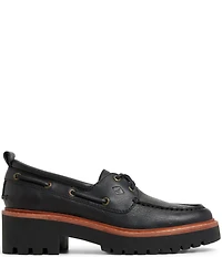 Sperry Women's Authentic Original 2-Eye Boat Lug Leather Block Heel Platform Boat Shoes