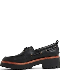 Sperry Women's Authentic Original 2-Eye Boat Lug Leather Block Heel Platform Boat Shoes