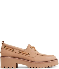 Sperry Women's Authentic Original 2-Eye Nubuck Suede Block Heel Platform Boat Shoes