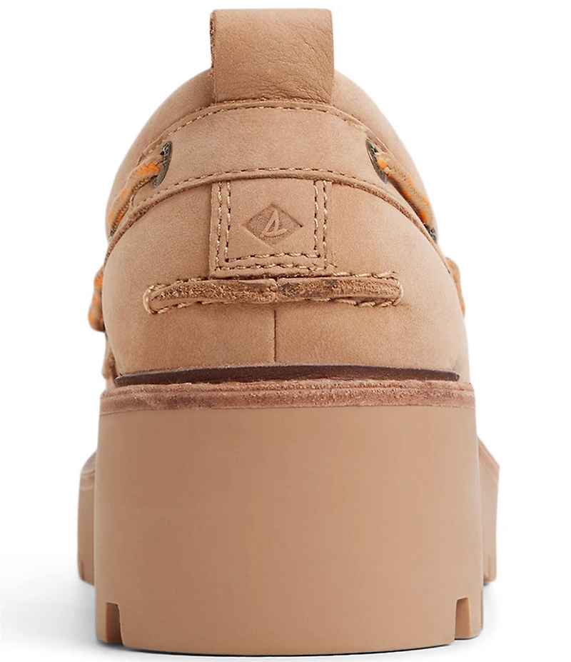 Sperry Women's Authentic Original 2-Eye Nubuck Suede Block Heel Platform Boat Shoes