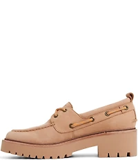 Sperry Women's Authentic Original 2-Eye Nubuck Suede Block Heel Platform Boat Shoes