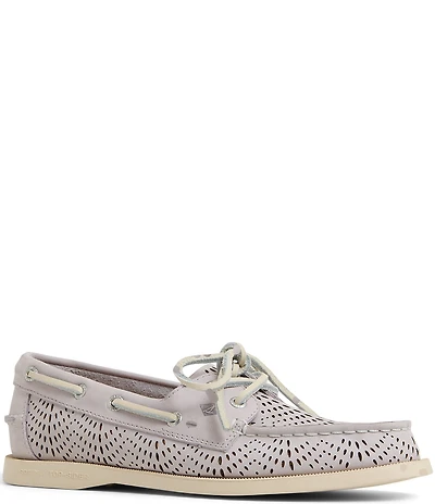 Sperry Women's Authentic Original 2-Eye Perforated Nubuck Suede Boat Shoes