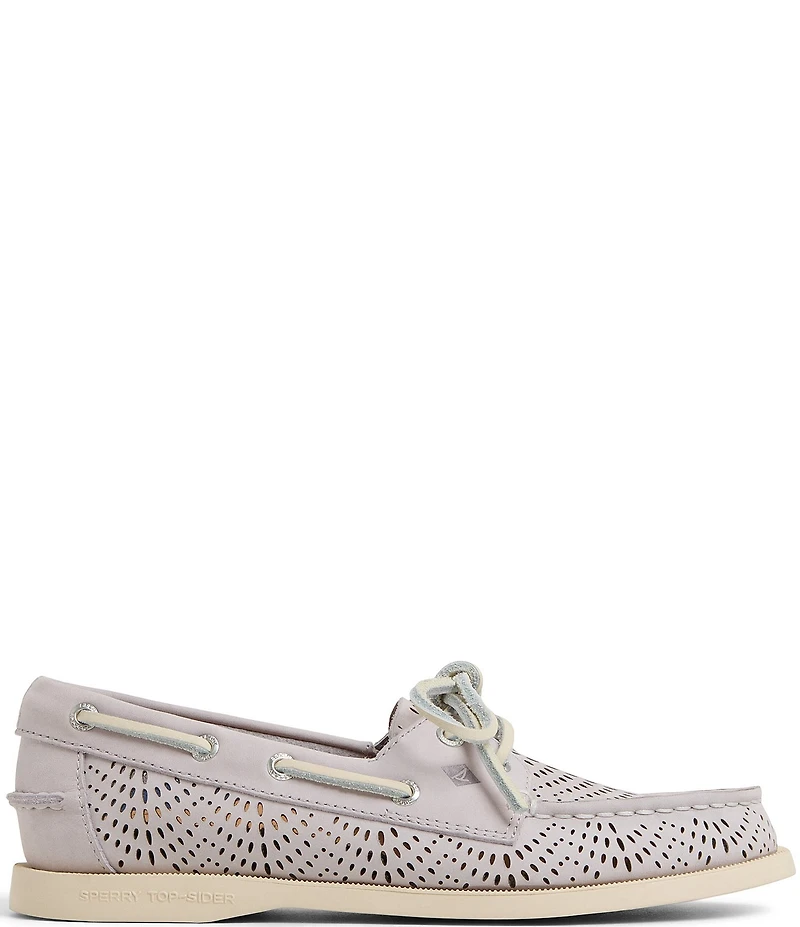 Sperry Women's Authentic Original 2-Eye Perforated Nubuck Suede Boat Shoes