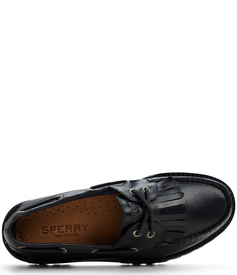 Sperry Women's Authentic Original Leather Kiltie Lug Sole Boat Shoes