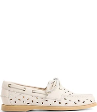 Sperry Women's Authentic Original Leather Embroidered Perforated Boat Shoes