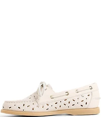 Sperry Women's Authentic Original Leather Embroidered Perforated Boat Shoes