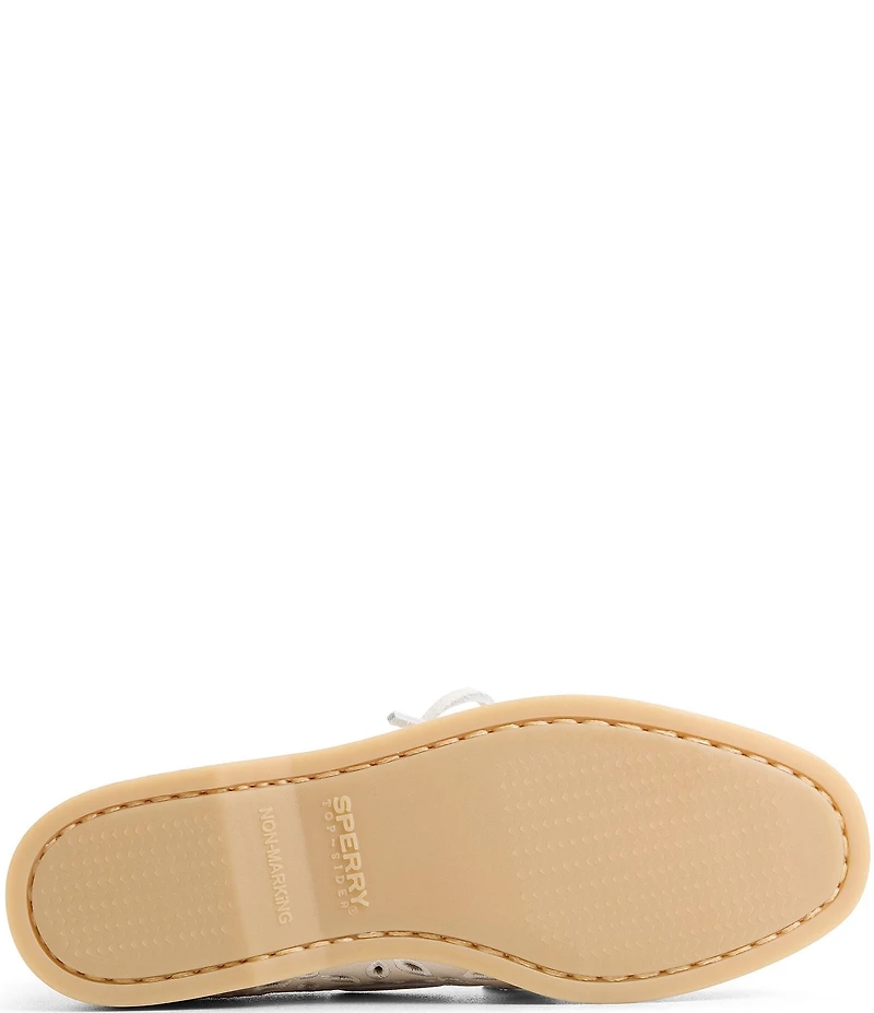 Sperry Women's Authentic Original Leather Embroidered Perforated Boat Shoes