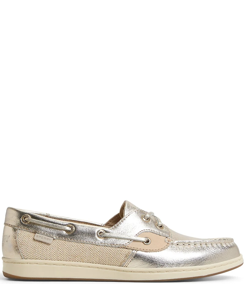 Sperry Women's Coastfish 2 Eye Metallic Leather Boat Shoes