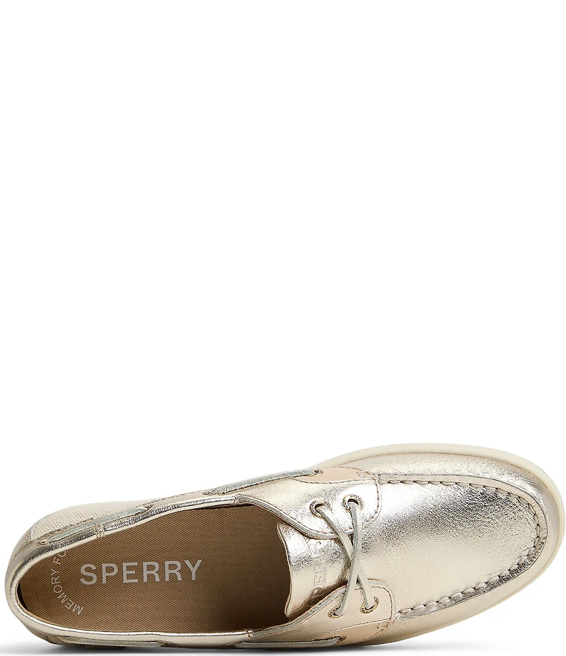Sperry Women's Coastfish 2 Eye Metallic Leather Boat Shoes