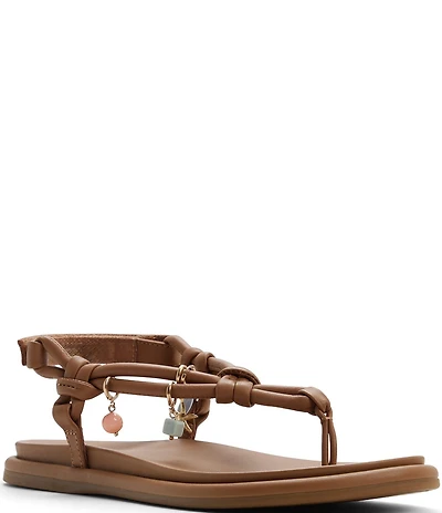Sperry Women's Isla Leather Charm Ornamented T-Bar Flat Sandals