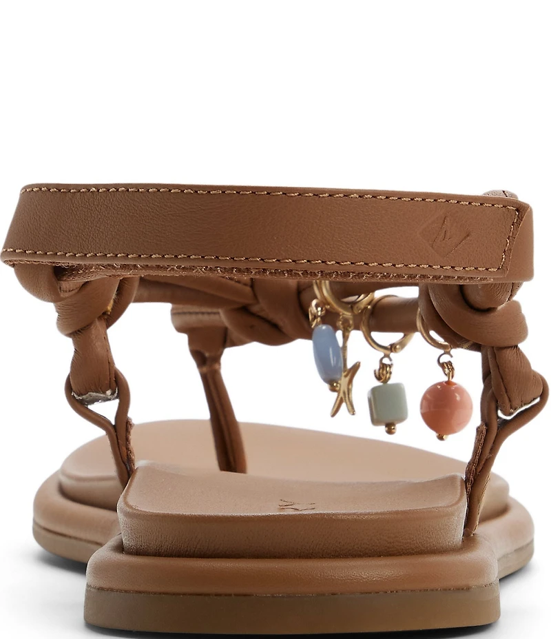 Sperry Women's Isla Leather Charm Ornamented T-Bar Flat Sandals