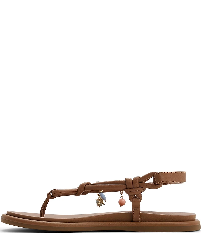 Sperry Women's Isla Leather Charm Ornamented T-Bar Flat Sandals