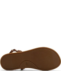 Sperry Women's Isla Leather Charm Ornamented T-Bar Flat Sandals