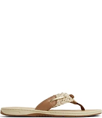 Sperry Women's Parrotfish Leather and Braided Textile Thong Sandals