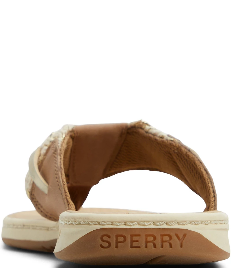 Sperry Women's Parrotfish Leather and Braided Textile Thong Sandals