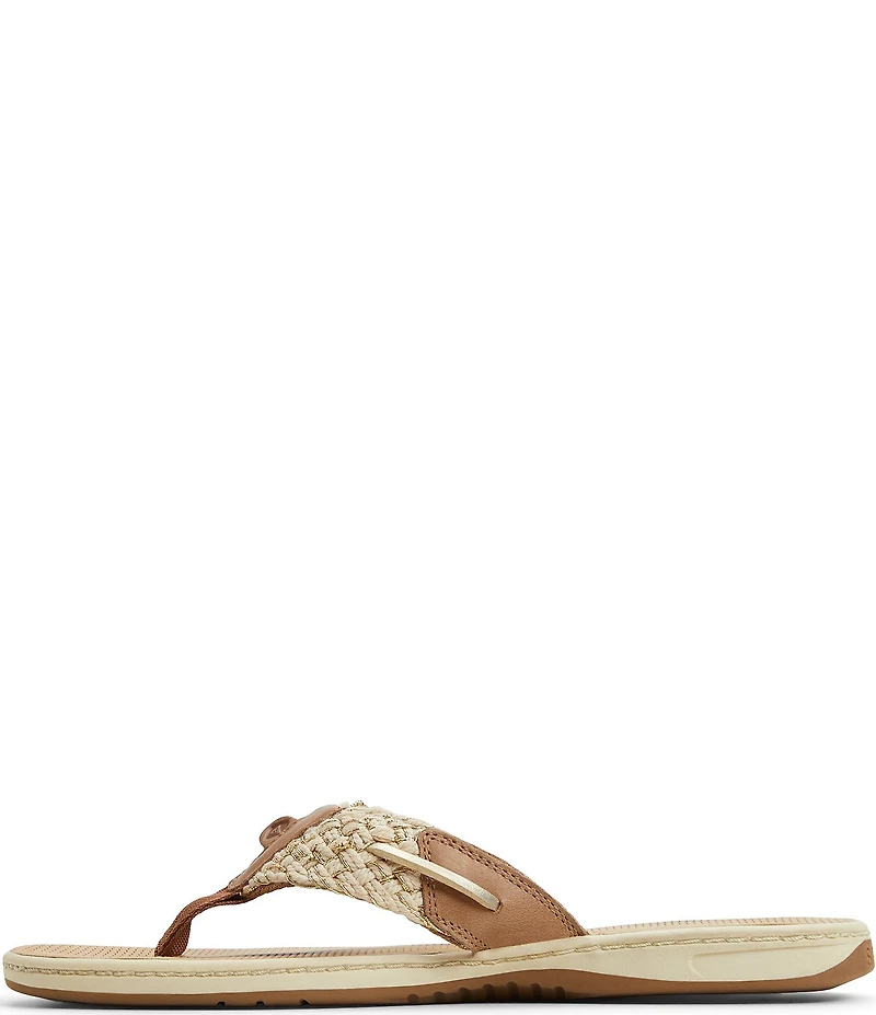 Sperry Women's Parrotfish Leather and Braided Textile Thong Sandals