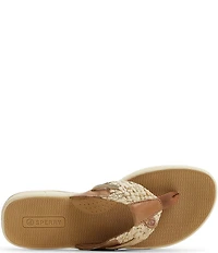 Sperry Women's Parrotfish Leather and Braided Textile Thong Sandals