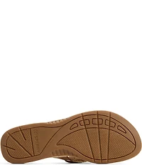 Sperry Women's Parrotfish Leather and Braided Textile Thong Sandals