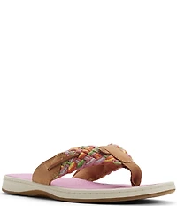 Sperry Women's Parrotfish Rainbow Braided Cotton Flip Flops