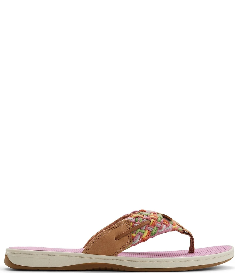 Sperry Women's Parrotfish Rainbow Braided Cotton Flip Flops