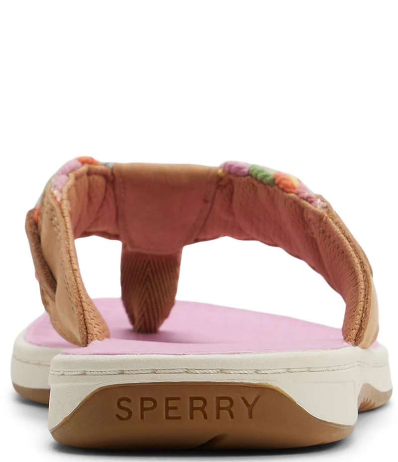 Sperry Women's Parrotfish Rainbow Braided Cotton Flip Flops