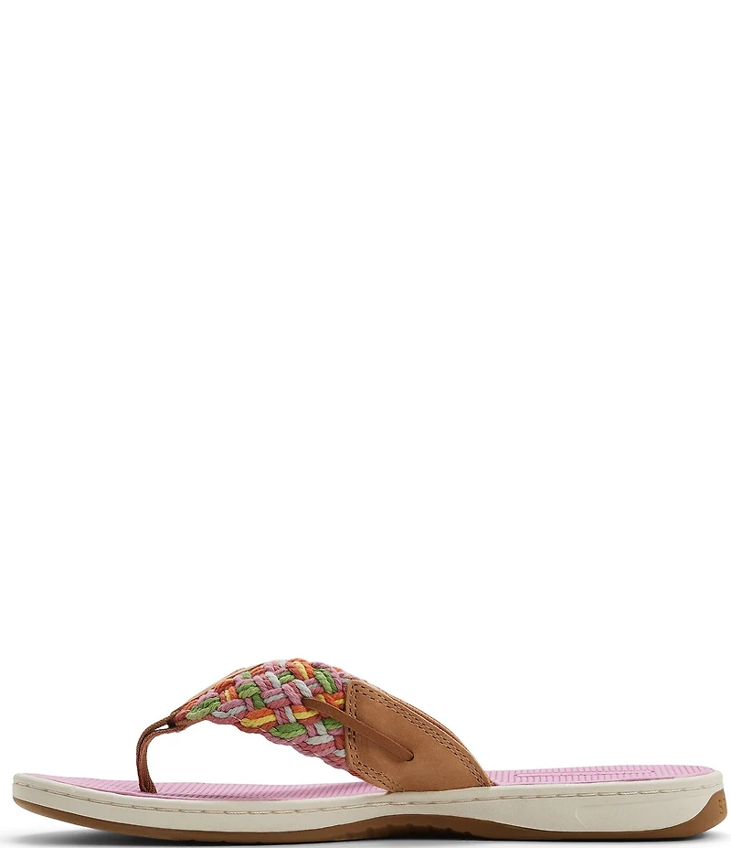 Sperry Women's Parrotfish Rainbow Braided Cotton Flip Flops