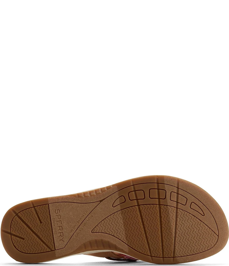 Sperry Women's Parrotfish Rainbow Braided Cotton Flip Flops