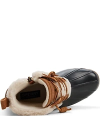 Sperry Women's Saltwater Shearling Lace Up Duck Rain Booties