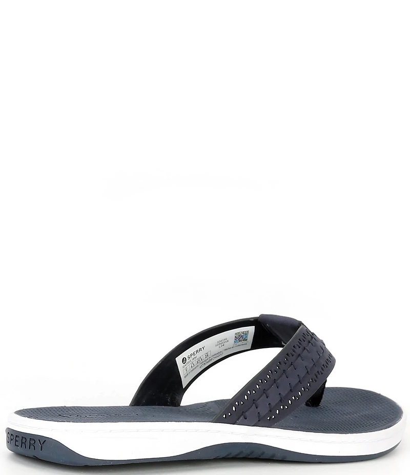 Sperry Women's Seafish 3 Perforated Leather Flip Flops