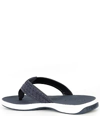 Sperry Women's Seafish 3 Perforated Leather Flip Flops
