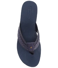 Sperry Women's Seafish 3 Perforated Leather Flip Flops