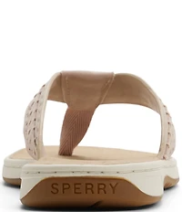 Sperry Women's Seafish 3 Perforated Leather Flip Flops