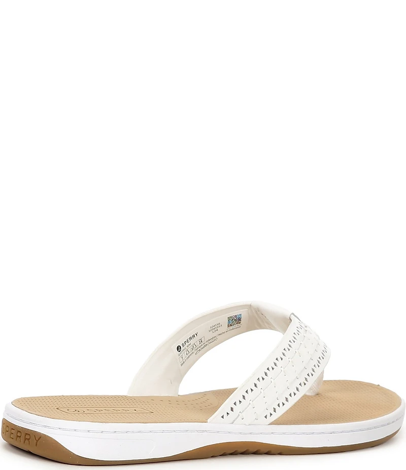 Sperry Women's Seafish 3 Perforated Leather Flip Flops