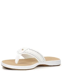 Sperry Women's Seafish 3 Perforated Leather Flip Flops